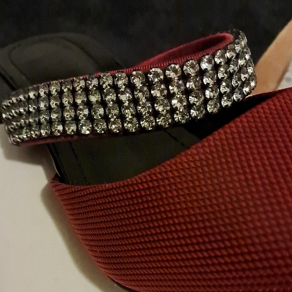 Red Rhinestone Embellished Heels - Picture 4 of 5
